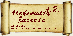Aleksandra Rašević vizit kartica